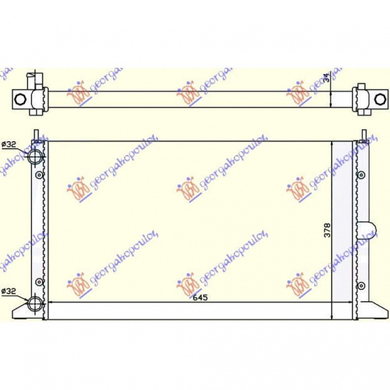 Radiator Ac/ -Diesel (52 5x36 2x16)00- - Seat Alhambra 1995 , 1108838