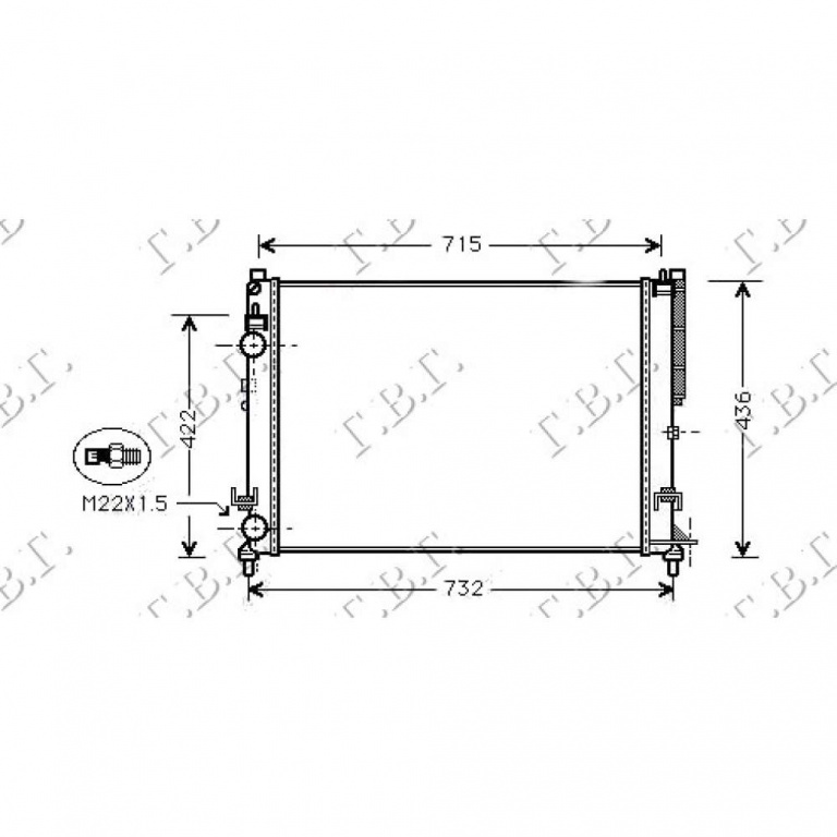 Radiator Ac/ -Diesel (54x38 5) - Renault Megane Scenic 1999 , 7700425843
