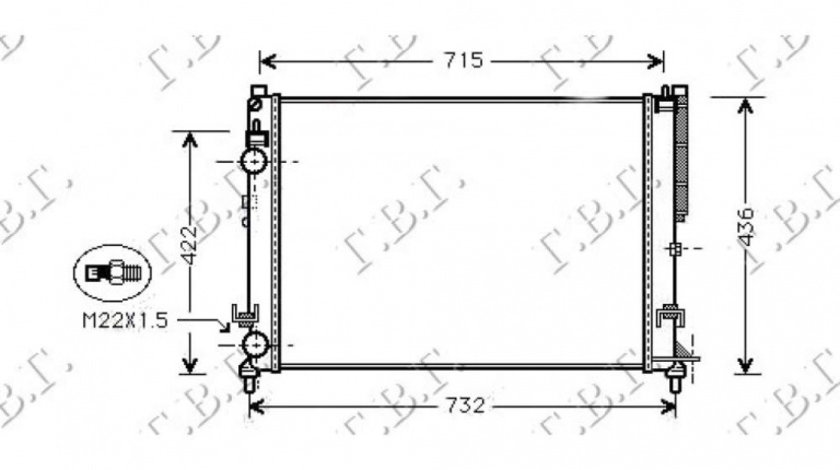 Radiator Ac/ -Diesel (54x38 5) - Renault Megane Scenic 1999 , 7700425843