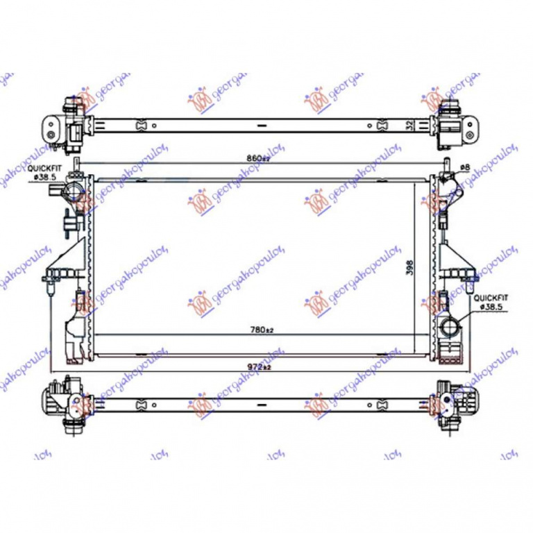 Radiator Ac/ -Diesel (57x35) - Peugeot Bipper 2008 , 55700406