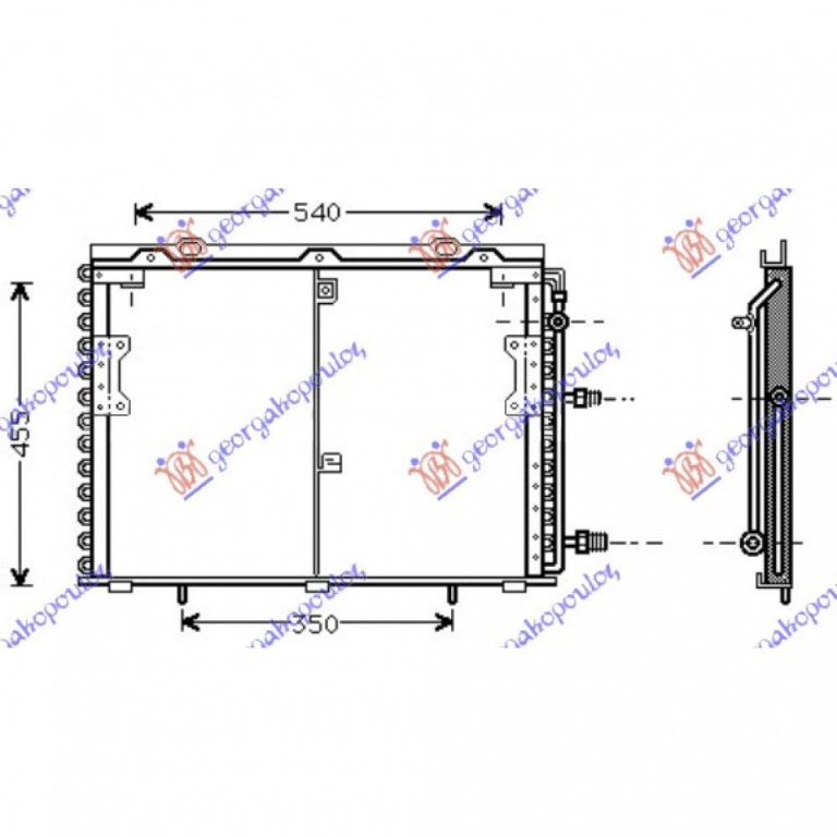 Radiator Ac/ -Diesel (58x48) - Mercedes S Class (W221) 2005 , 2215000354