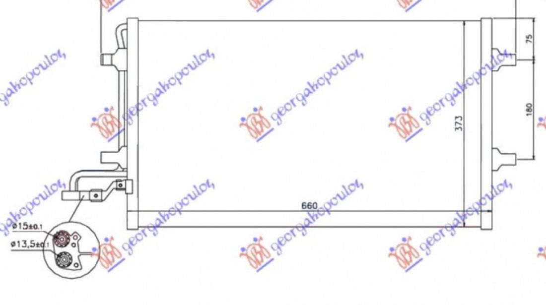 Radiator Ac/ /Diesel (59x38) In/Out 15 - Volvo C70 2010 , 31292022.4