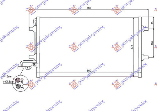 Radiator Ac/ /Diesel (59x38) In/Out 15 - Volvo S40 2003 , 31292022.4