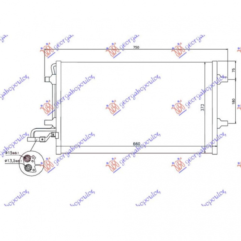 Radiator Ac/ /Diesel (59x38) In/Out 15 - Volvo V50 2004 , 31292022.4