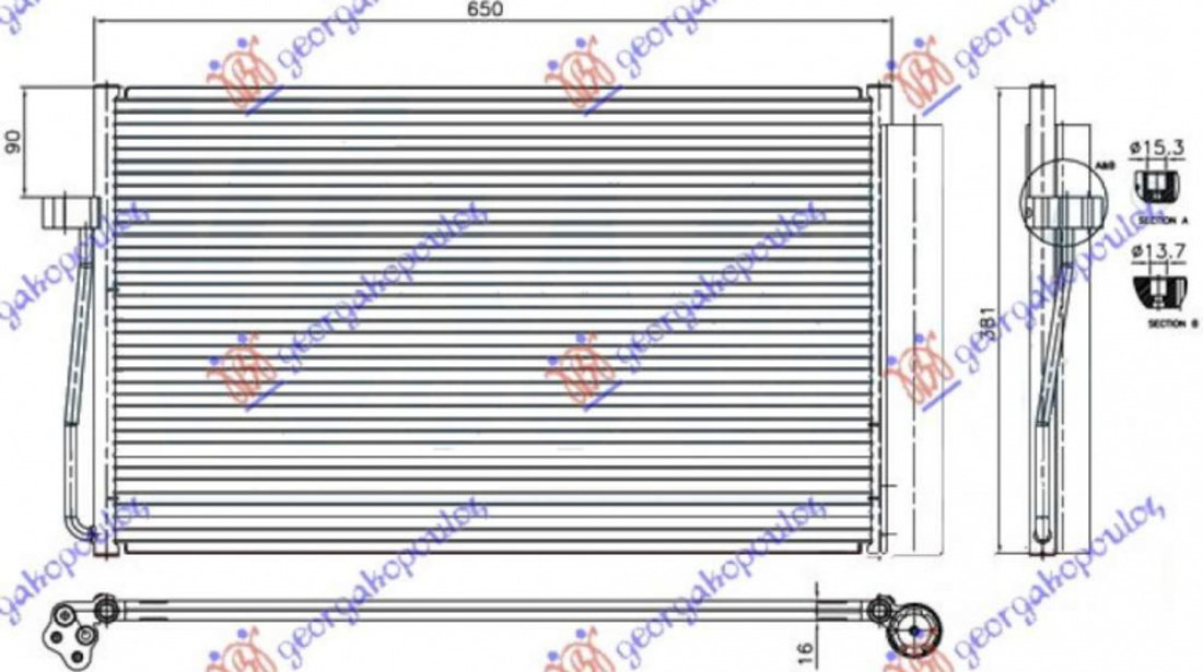 Radiator Ac/ Diesel (60 8x38 2x1 6) - Bmw Series 7 (E65/66) 2002 , 64508381362