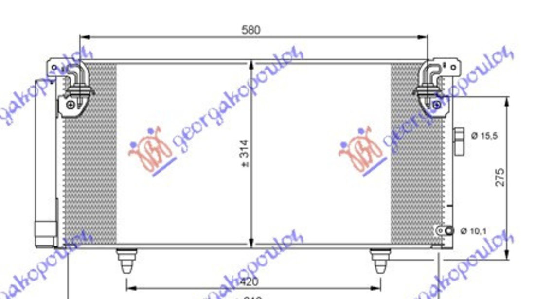 Radiator Ac/ -Diesel (61 5x29 7x16) - Subaru Legacy/Outback 2004 , 73210-Ag000