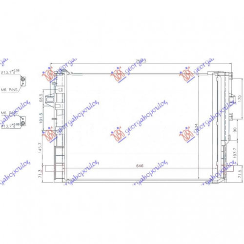 Radiator Ac/ -Diesel (61x45 8) - Mercedes A Class (W176) 2012 , A2465000454