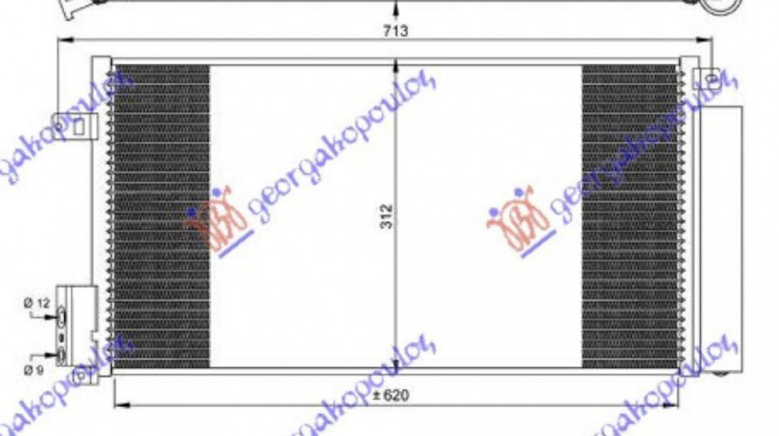 Radiator Ac/ -Diesel (62 7x29 5) - Fiat Bravo 2007 , 55700408