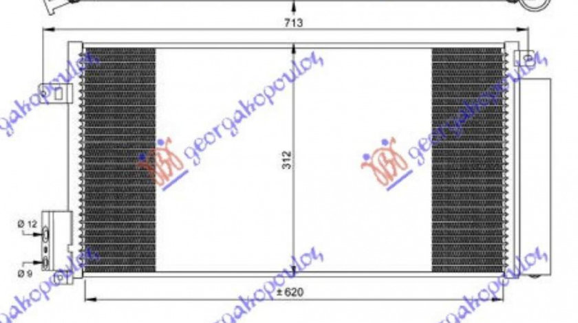 Radiator Ac/ -Diesel (62 7x29 5) - Fiat Bravo 2007 , 55700408