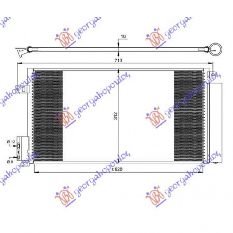 Radiator Ac/ -Diesel (62 7x29 5) - Fiat Punto Evo 2009 , 55700408