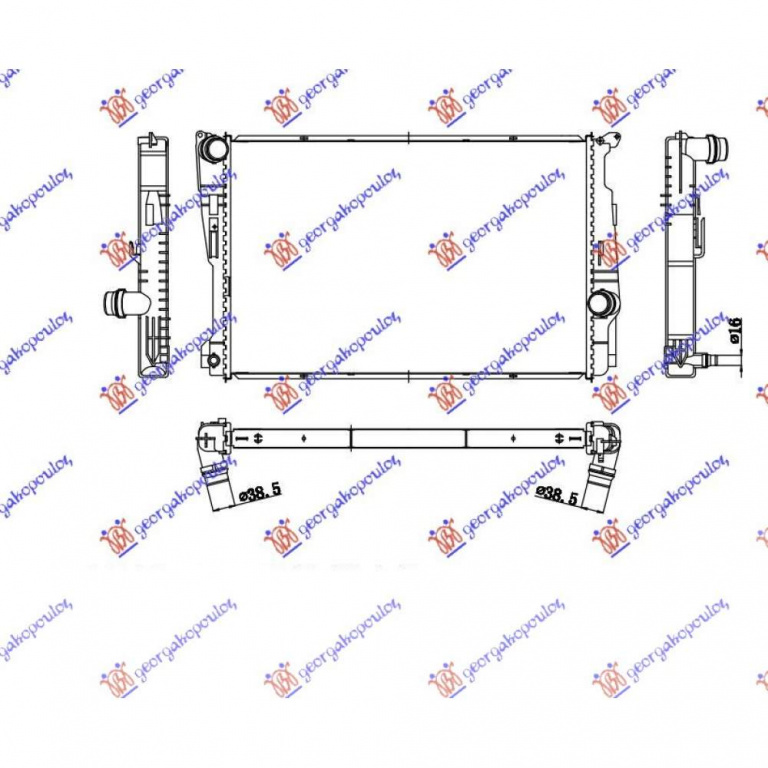 Radiator Ac/ Diesel (630x400x12) - Bmw X7 (G07) 2018 , 64539389411