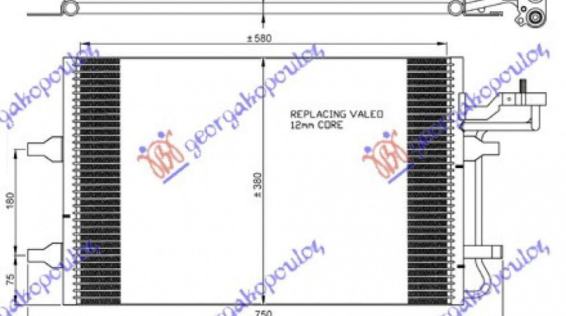 Radiator Ac/ /Diesel (63x38) In/Out 14 4mm - Volvo C70 2010 , 30755665