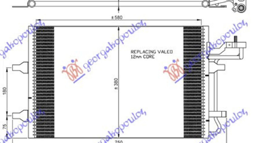 Radiator Ac/ /Diesel (63x38) In/Out 14 4mm - Volvo S40 2003 , 30755665