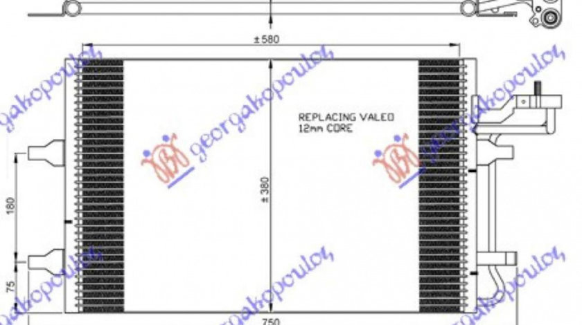 Radiator Ac/ /Diesel (63x38) In/Out 14 4mm - Volvo S40 2007 , 30755665