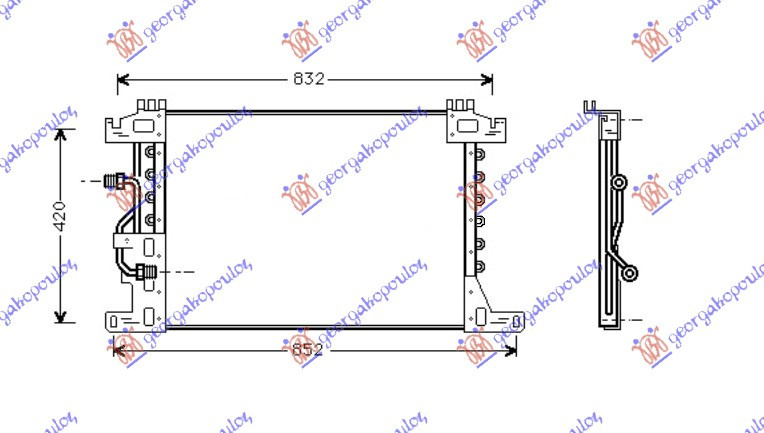 Radiator Ac/ Diesel (67 3x45 7x22) - Mercedes Actros 1996 , 9425000054