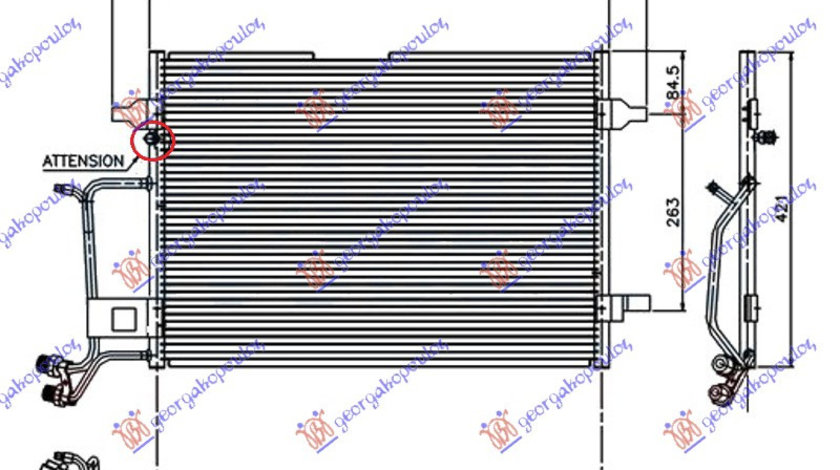 Radiator Ac/ -Diesel (94-96) (56 5x42) - Audi A4 1994 , 8d0260401a