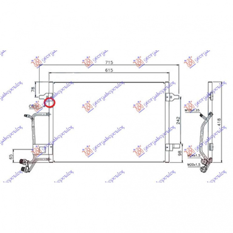 Radiator Ac/ -Diesel (94-96) (56 5x42) - Vw Passat 1997 , 8d0260401a