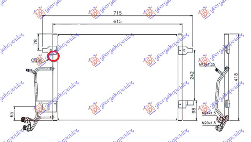 Radiator Ac/ -Diesel (96-00) (56 5x42) - Audi A4 1994 , 8d0260403?