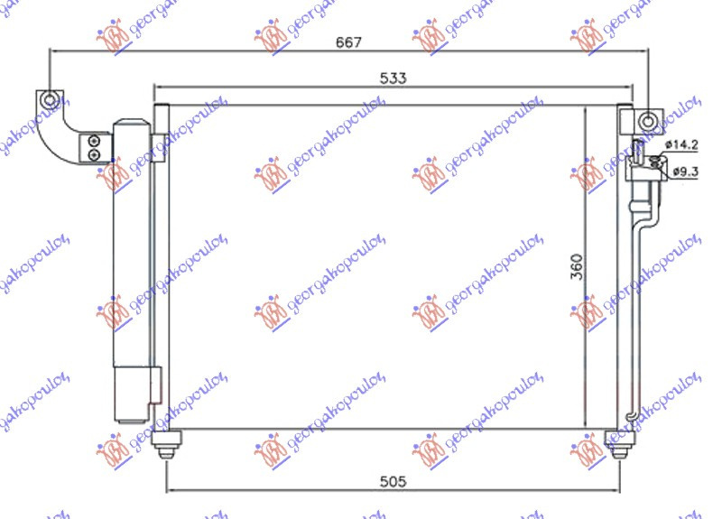 Radiator Ac/ Diesel - Kia Rio 2005 , 976061g300