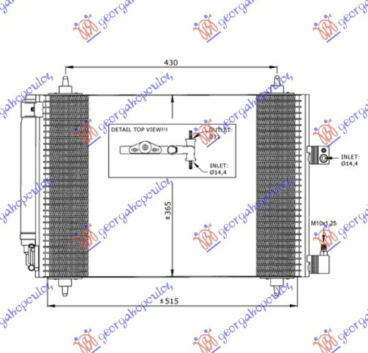 Radiator Ac/ /Ds (56x36) - Peugeot 407 2004 , 6455.Cp