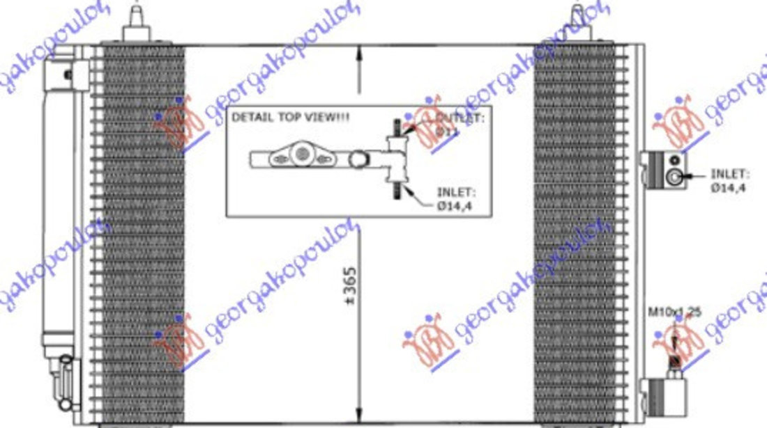 Radiator Ac/ /Ds (56x36) - Peugeot 407 2004 , 6455.Cp