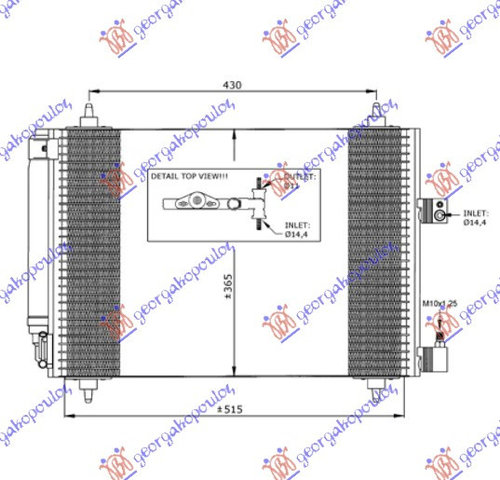 Radiator Ac/ /Ds (56x36) - Peugeot 407 2004 , 6455.Cp