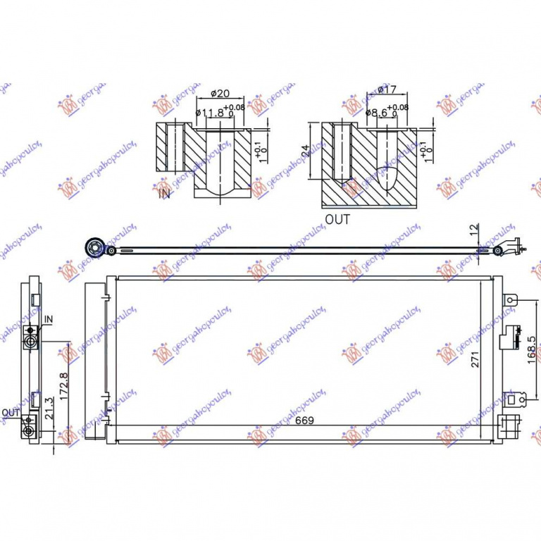 Radiator Ac/ Hybrid (635x400x16) - Opel Ampera 2011 , 1850193