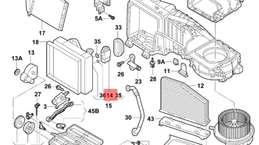 Radiator AC interior Volkswagen Golf 5 (1K) Kombi 2009 1.9 TDI OEM 1K0820679