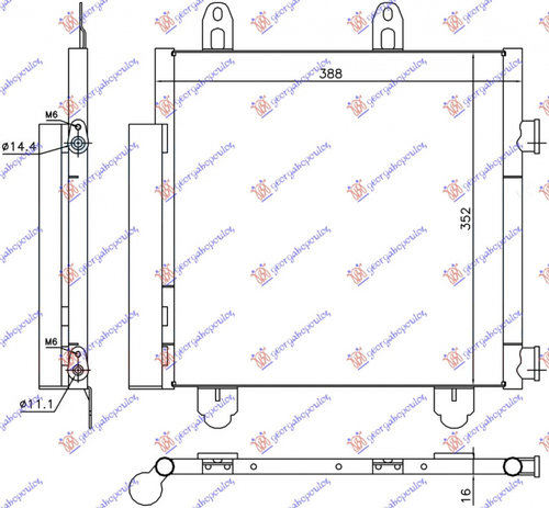 Radiator Ac/ Model (390x350x16) R134a - Citroen C1 2014 , B000995480