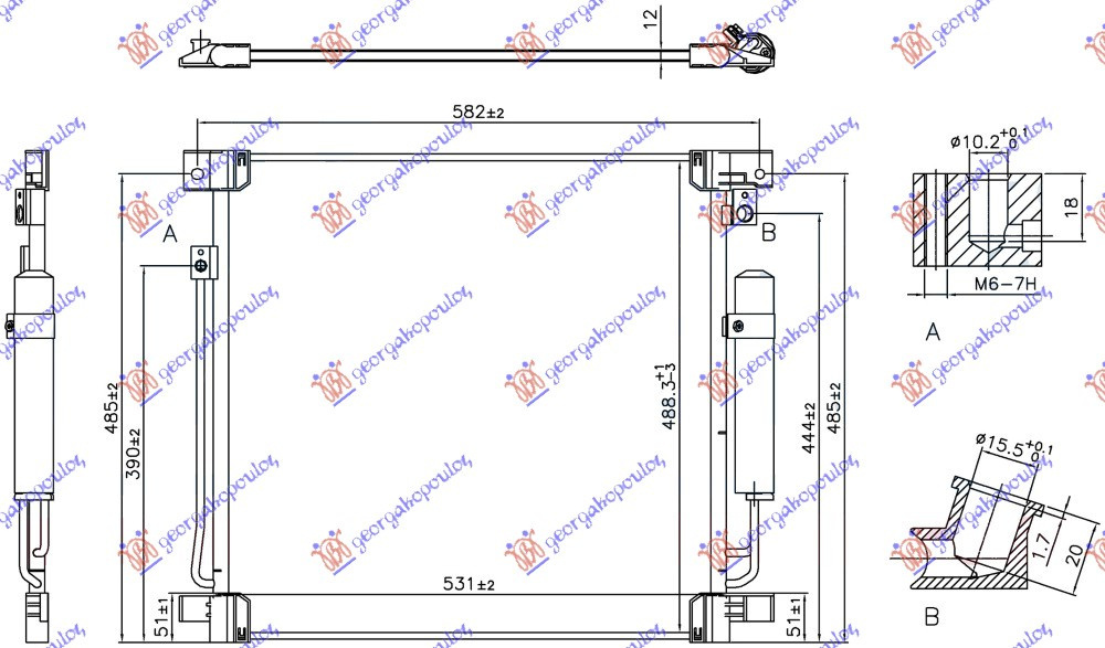 Radiator Ac/ Model (515x503x12) - Mitsubishi P/U L200 2015 , 7812a292