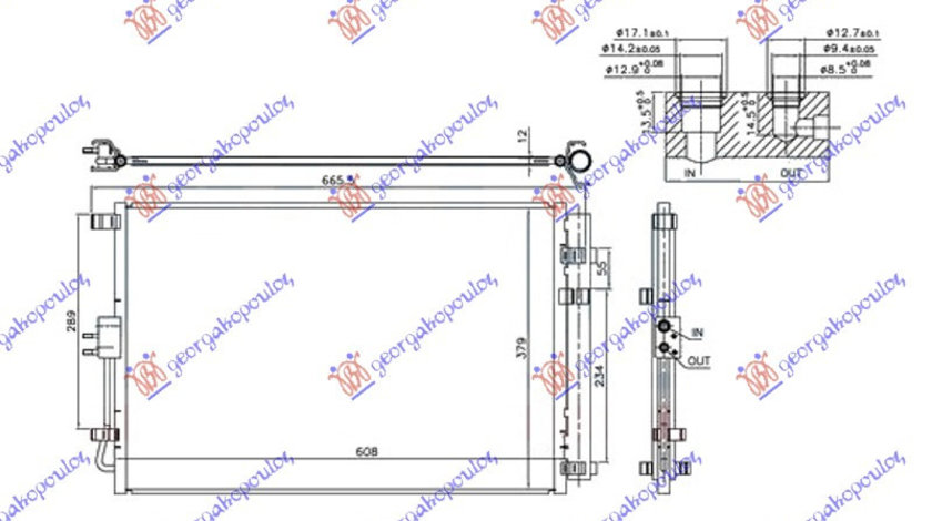 Radiator Ac/ Model Benzina (550x400x12) - Kia Soul 2013 , 97606b2010