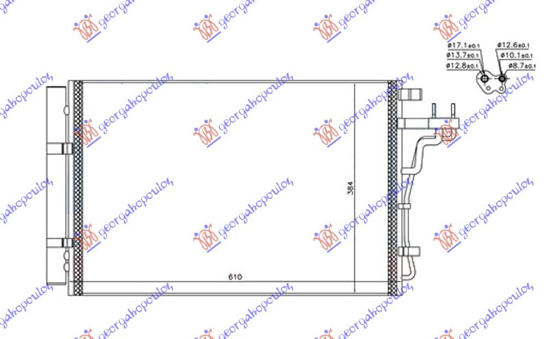 Radiator Ac/ Model Benzina (550x400x12) - Kia Soul 2013 , 97606b2000