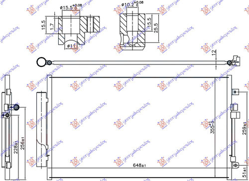 Radiator Ac/ Model Diesel Manual (648x355x12) - Alfa Romeo Giulia 2015 , 50538855