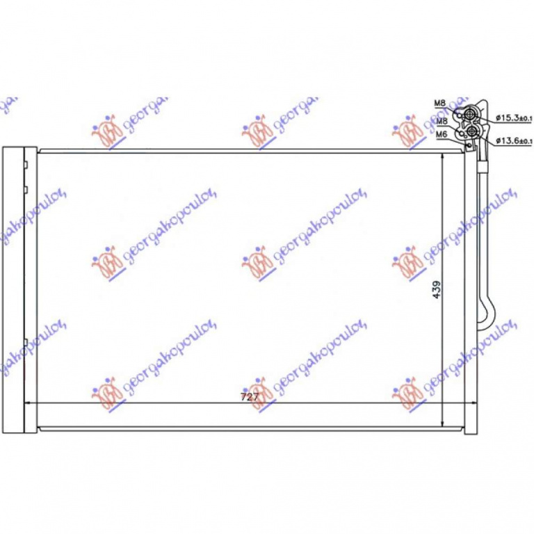 Radiator Ac/ Petr -Dies (68 5x44 3) - Porsche Cayenne 2010 , 7p0820411a