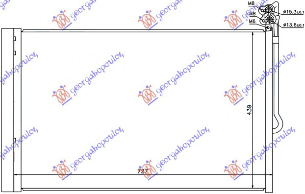 Radiator Ac/ Petr -Dies (68 5x44 3) - Vw Touareg 2010 , 7p0820411a