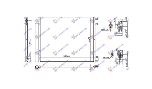 Radiator AC Renault Megane 4 2016-2019 NOU 921001829R 921004063R 921008540R (564x438x12) - BENZINA /...