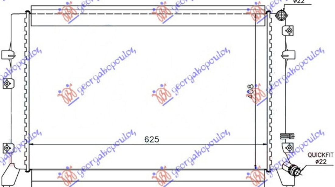 Radiator Apa 1 4 Tsi Benzina (625x400) - Vw Golf V 2004 , 1k0121251bn