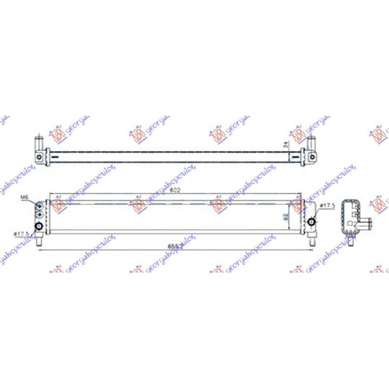 Radiator Apa 1 8 (600x62x24) - Toyota Auris 2010 , G901047030