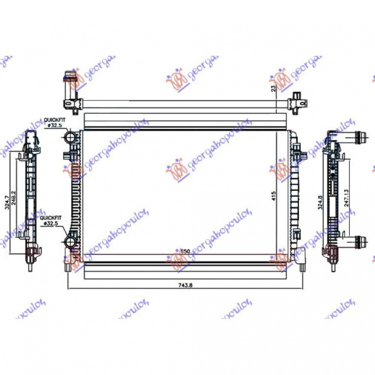 Radiator Apa 2 0 Tdi Diesel (195x185x26) - Skoda Karoq 2017 , 5q0121251hd