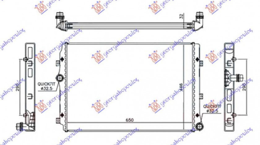 Radiator Apa 2 0tsi Benzina (195x185x26) - Vw Golf Viii 1999 , 5q0121251hd