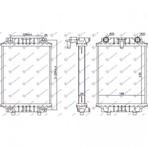 Radiator Apa 3 0 Tfsi Manual/Auto (23 5x18 8x2 6) - Audi Q5 2008 , 8k0121212b