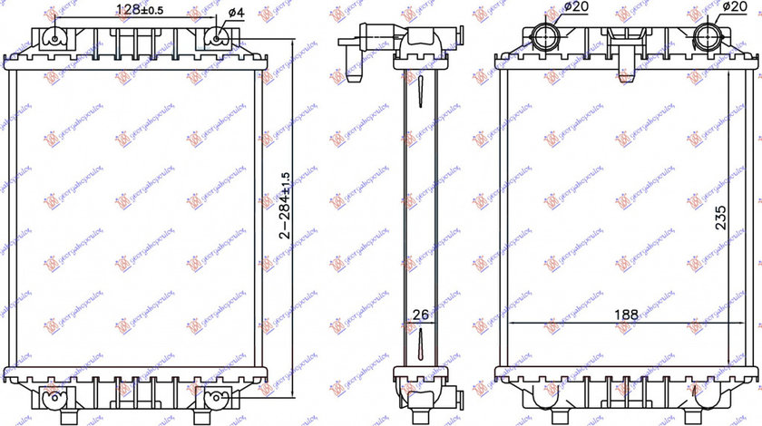 Radiator Apa 3 0 Tfsi Manual/Auto (23 5x18 8x2 6) - Audi A4 2007 , 8k0121212b