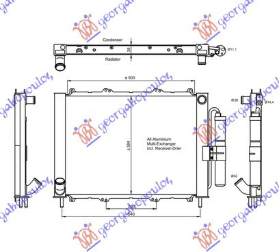 Radiator Apa/Ac - Renault Kangoo 2003 , 8200732379