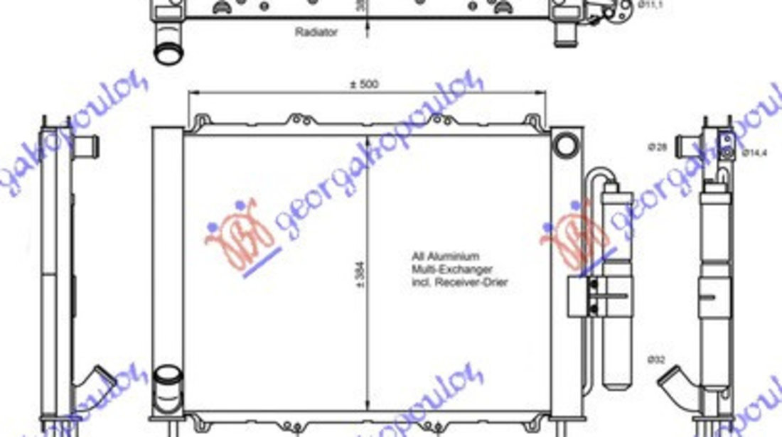 Radiator Apa/Ac - Renault Kangoo 2003 , 8200732379