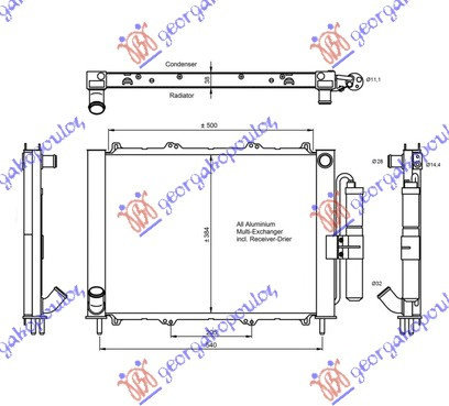 Radiator Apa/Ac - Renault Kangoo 2003 , 8200732379