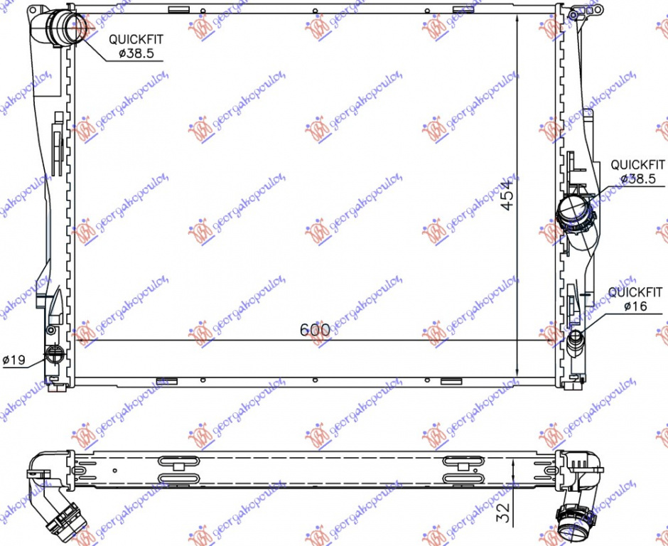 Radiator Apa - Bmw Series 1 (E81/87) 3/5d 2004 , 17117553111