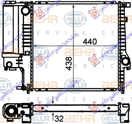 Radiator Apa - Bmw Series 3 (E36) Sdn 1990 , 17111728907