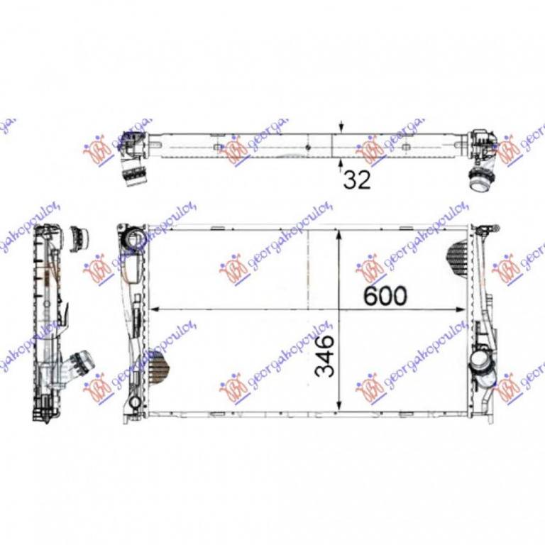 Radiator Apa - Bmw Series 3 (E90/91) Sdn 2008 , 17117788903