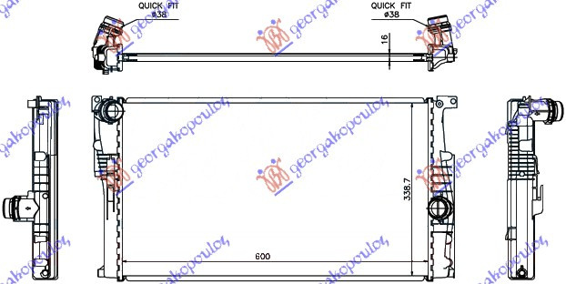Radiator Apa - Bmw Series 3 (F30/F31) Sdn/S.W.2012 2013 , 17117600511