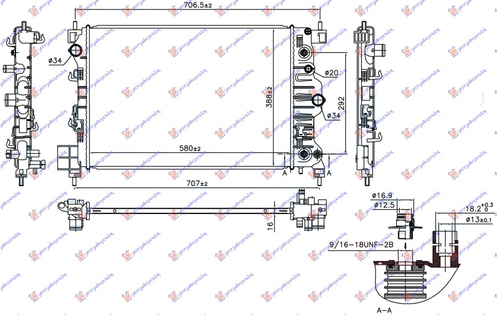 Radiator Apa - Chevrolet Aveo Sdn-H/B 2012 , 95316029